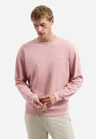 No Excess - Sweater Crewneck French Terry Garment Dyed Light Mauve - Gr. - XL