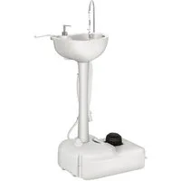 COSTWAY Campingtoilette, Campingwaschbecken mit 17L Wassertank, Fußpumpe