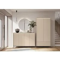 Compleo Garderoben-Set mit geriffelter Front und LED-Beleuchtung FLORE