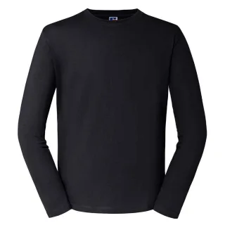 Russell - "Classic" T-Shirt für Herren/Damen Unisex Langärmlig (Schwarz)