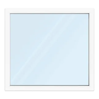 Fenster 130x120 cm, Kunststoff Profil aluplast IDEAL® 4000, Weiß, 1300x1200 mm, einteilig festverglast, 2-fach Verglasung, individuell konfigurieren