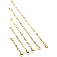 Firetti Kettenverlängerung Schmuck Geschenk Verlängerung für Armbänder, Ketten und Fußketten (Set, 5-tlg), Made in Germany