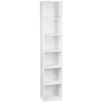 Woltu Bücherregal, 1-tlg., Aktenschrank, MDF, 6 Fächer, 30x24x158,5cm