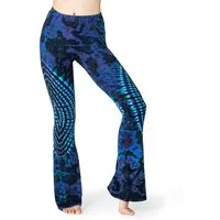 PANASIAM Schlaghose Unikat Batik Leggings stretch mit ausgestelltem Bein handgefertigt bequeme Bootcut Hose mit Schlag aus natürlicher Viskose für Yoga Sport