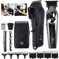 AKKEE Haarschneider Haarschneidemaschine Profi, Haarschneider 2 in 1 Set, Bartschneider, Elektrischer Haarschneider Haircut Kit, 3 Modi, mit Schürze