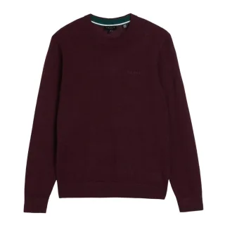 Ted Baker Liblo Merino Branded Rundhalspullover In Kastanienbraun