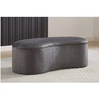 riess-ambiente Sitzbank ELEMENTAL 120cm graphit grau – Samt, mit Stauraum, organische Form (Einzelartikel, 1-St), Extravagante Sitzbank - ideal für Wohn- und Schlafzimmer oder Flur
