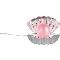 Reality Leuchten USB-Tischleuchte Muschel-Lampe RGB & Glitzerkugel, H 14cm, ausgefallene klein-e Tischlampe, Deko-Leuchte mit Batterie-Betrieb