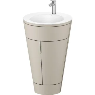 Duravit Starck 1,c-bonded Set S19512O70600010 Griff Edelstahl, Keramik Weiß Matt, Innenbeleuchtung, bodenstehend Taupe Seidenmatt, 864 x 560 x 605 mm