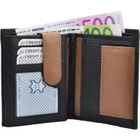 Geldbörse Geldbörse Nappa-Leder Kombibörse schwarz/tan (1-tlg)