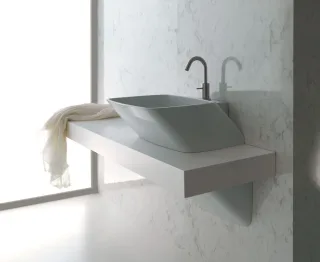 Axa one Serie 138 Aufsatzwaschtisch mit 1 Hahnloch, B: 500, T: 500 mm, weiss glänzend 23091