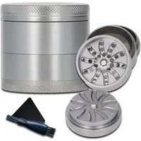 Coumo Grinder XL Grinder Vortex, Helix Mahlwerk, 4-teilig, Aluminium Grau