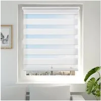 Doppelrollo Fensterrollos Ohne Bohren, Vkele, 130cm/160cm, klemmfix,klemmträger, Sonnenschutz, Lichtdurchlässig und Verdunkelnd.