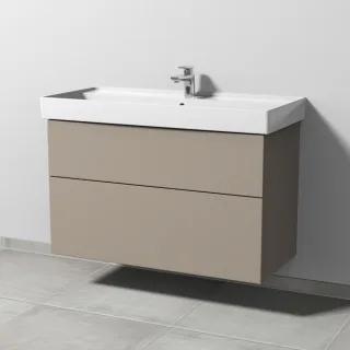 Sanipa 3way Waschtischunterbau zu Villeroy & Boch Collaro Waschtisch mit 2 Auszügen, Sandgrau-Matt SF83767