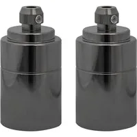 vidaXL WLAN-Dongle Lampenfassungen 2 Stk. Glänzend Schwarz E27