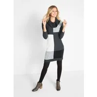 bonprix Strickkleid für Alltag, aus Baumwolle und Polyacryl, figurbetonte Passform