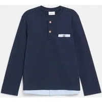 s.Oliver Langarmshirt T-Shirt Henleyshirt in Layering-Optik