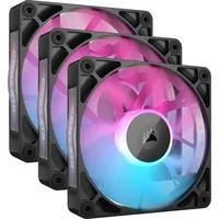 iCUE LINK RX120 RGB Triple, Gehäuselüfter schwarz, 3er Pack, inkl. Hub, 120 mm