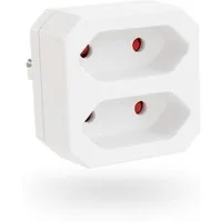 greate. 2fach Steckdosenadapter bis 1100W - 2er Mehrfachsteckdose ohne Kabel Mehrfachsteckdose 2-fach (Erhöhter Berührungsschutz)
