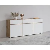 OTTO home Sideboard Cross,Breite 180 cm, moderne grifflose Kommode,3 Türen/3 Schubkästen, Schubladenschrank mit viel Stauraum, Einlegeböden verstellbar