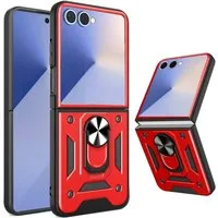 betterfon Handyhülle Panzer Hülle für Samsung Galaxy Z Flip 7 Outdoor Case mit Kameraschutz, Outdoorhülle mit Ringhalter Smartstand und Silikonkern