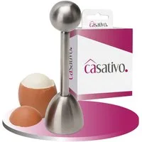 Casativo Eierköpfer Edelstahl Eieröffner & Eierknacker für Eier 41 x 140 mm, (1-tlg., erhältlich als 1er, 2er oder 4er Set), für hart- oder weichgekochte Eier, spülmaschinenfest