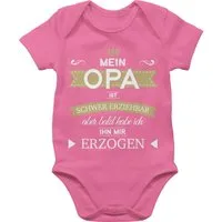 Shirtracer Shirtbody Mein Opa ist schwer erziehbar bald habe ich ihn mir erzogen Sprüche Baby
