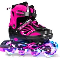 Lixada Inlineskates Rollschuhe Inlineskates für Kinder mit beleuchteten Rädern Skates, Leuchtende LED-Räder ohne Batterien, langlebige PU-Räder