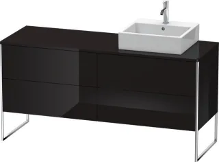 Duravit XSquare Konsolenwaschtischunterbau bodenstehend Schwarz Hochglanz 1600x548x778 mm - XS4924R4 XS4924R4040