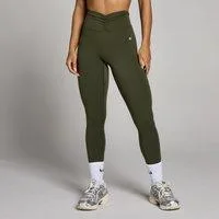 MP Damen Tempo Dipped Waist Leggings - Waldgrün - XL