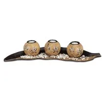 relaxdays Teelichthalter Set Blatt