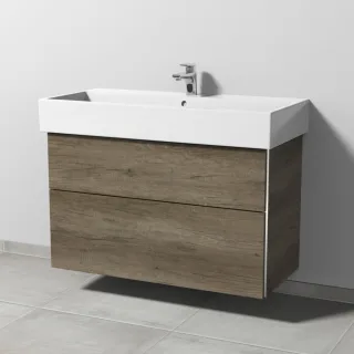 Sanipa 3way Waschtischunterbau zu Duravit Vero Air Waschtisch mit 2 Auszügen, Eiche-Nebraska BR43537