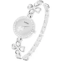 Taffstyle Quarzuhr Damen Armbanduhr mit Kristallen und Glücksbringer Kleeblatt, (Elegante Damen Uhr mit Kleeblatt Design und Metallarmband - Geschenkidee)