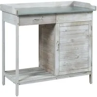 casa.pro Pflanztisch, »Aliano« verzinkte Arbeitsplatte 98x48x94 cm Tannenholz Grau