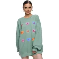 Worldclassca Sweatshirt Worldclassca Oversized Sweatshirt LOVE Print Langarm Pullover Uni PRINT BE TRUE - LETS KISS - BE MINE - DREAM BIG - LOVE BUG - HUG ME