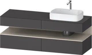Duravit Qatego Konsolenwaschtischunterbau wandhängend Graphit Matt 1600x550x600 mm - QA4778083490000 QA4778083490000