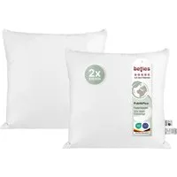 beties Federkissen PublikPlus, Füllung: 100% Federn, Bezug: Baumwolle, Seitenschläfer, Nackenstütze, Bauchschläfer, Rückenschläfer, 2-tlg., 40x40 cm – 50 % Mehrfüllung – waschbar