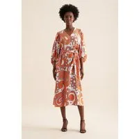 seidensticker Sommerkleid Schwarze Rose 3/4 V-Neck Paisley