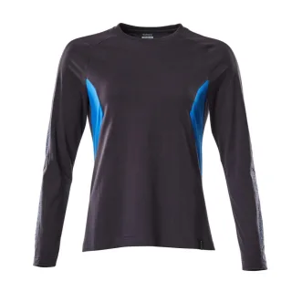 MASCOT Damen Langarmshirt Schwarzblau / Azurblau L - 18391-959-01091-LONE