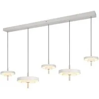 TRIO Leuchten LED Pendelleuchte KEATON, 5-flammig, Braun, Grau, Metall, Anpassung der Farbtemperatur, Dimmfunktion, LED fest integriert, Extra-Warmweiß, Kaltweiß, Höhenverstellbar, B 140 x H 150 x T 30 cm