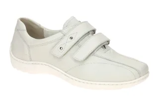 Waldl?ufer 496301 HENNI Damen Slipper Wei? Latte Echtleder Extra Weit