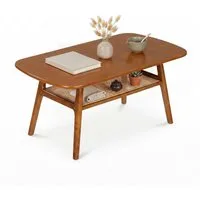 COSTWAY Couchtisch, Beistelltisch outdoor, Wohnzimmertisch holz, Sofatisch