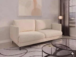 Sofa Designersofa HELMER 3-Sitzer Stoff Baloo Beige