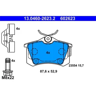 ATE Bremsbel?ge hinten Citroen DS Opel Peugeot 13.0460-2623.2
