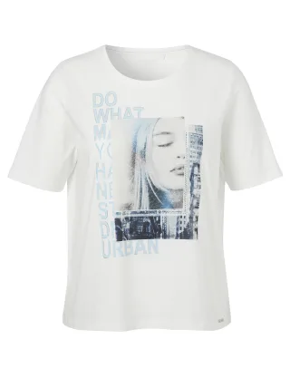 VIA APPIA DUE - T-Shirt Rundhals 1/2 Arm Motiv ecru multicolor - Gr. - 50