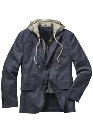 Mey & Edlich Herren Autoren-Sakko Blau Obermaterial: 98 % Baumwolle, 2 % Elasthan