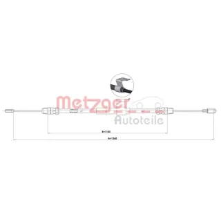 Metzger Handbremsseil hinten links Ford Transit 2,0 2,2 TDCi 1.FD022