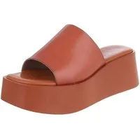 Ital-Design Plateauschuh mit offener Zehenpartie für Damen Plateausandaletten (91409166) Keilabsatz/Wedge Keilsandaletten in Camel