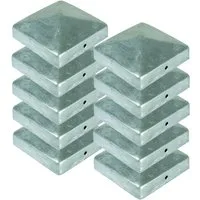 BURI Pfostenkappe 10x Pfostenkappe Pyramide 91x91 mm Zaunkappe Zierkappe Pfahl Kappe feu (10 St)