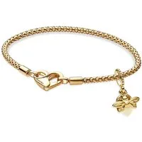 Pandora Charm-Armband DamenGoldfarben Leuchtendes Glühwürmchen Geschenkset